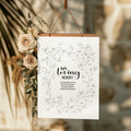 Black & White Floral Wedding In Loving Memory Sign