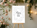 Black & White Floral Wedding In Loving Memory Sign