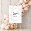 Black & White Floral Wedding Thank You Sign