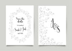 Black & White Floral Wedding Save the Date Cards | Pack of 10