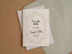 Black & White Floral Wedding Save the Date Cards | Pack of 10