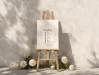 Black & White Floral Wedding Order of the Day Sign