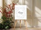 Black & White Floral Wedding Custom Wording Sign