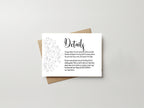Black & White Floral Wedding Enclosure Cards | Pack of 10