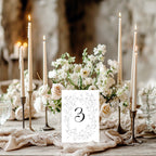Black & White Floral Wedding Table Numbers