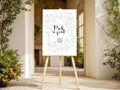 Black & White Floral Wedding Pick a Seat Sign