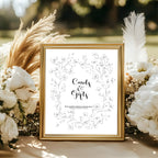Black & White Floral Wedding Cards & Gifts Sign