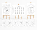 Black & White Floral Complete Wedding Sign Bundle