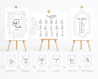 Black & White Floral Complete Wedding Sign Bundle