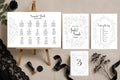 Black & White Floral Essential Wedding Sign Bundle