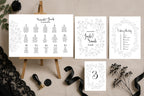 Black & White Floral Essential Wedding Sign Bundle