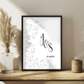 Black & White Floral Personalised Forever Wedding Keepsake Print