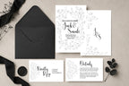 Black & White Floral Wedding Invitation Suite
