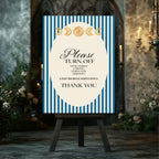 Blue Celestial Wedding Unplugged Sign – 10. Unplugged