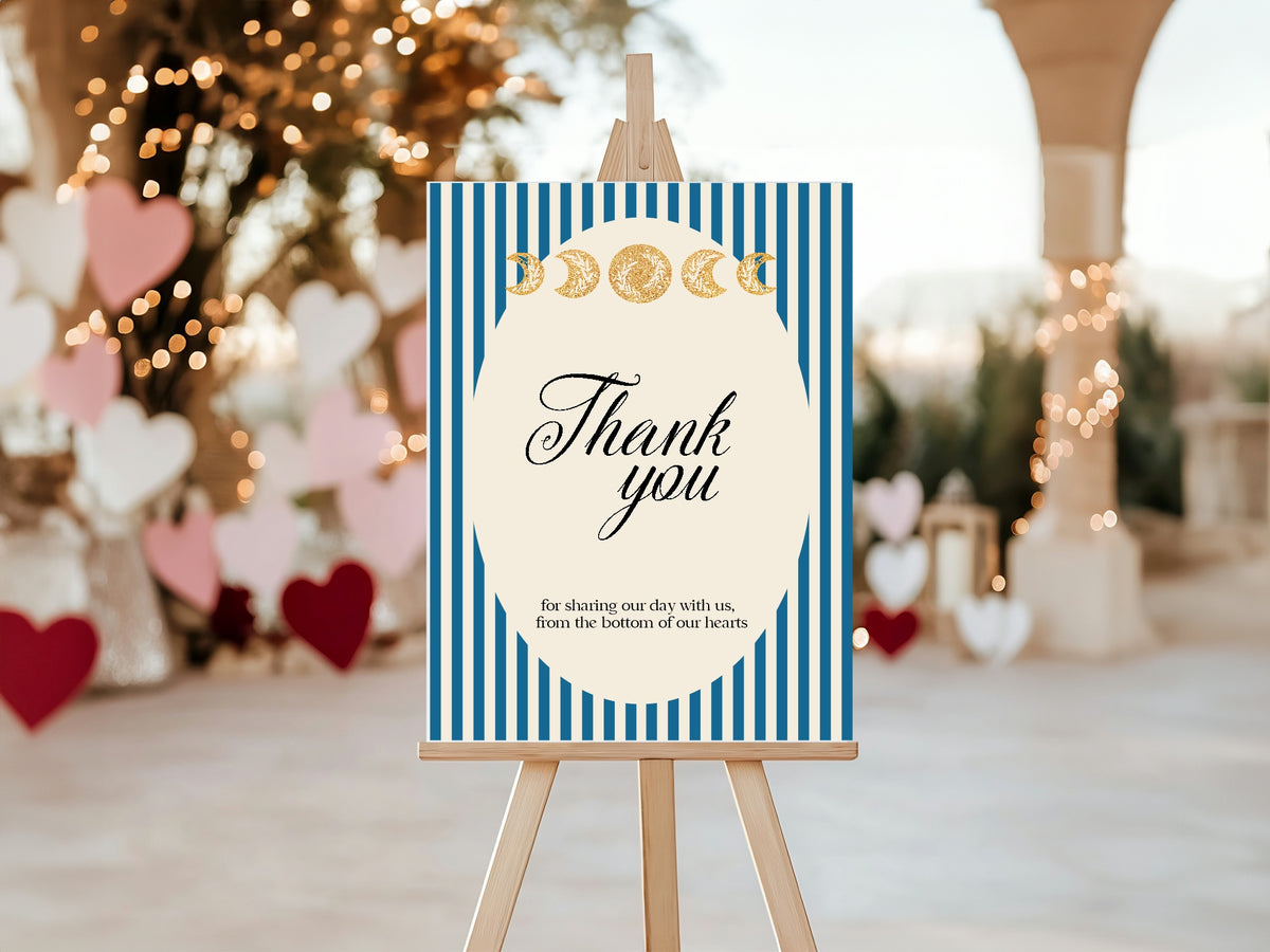 Blue Celestial Wedding Thank You Sign – 13. Thank you 2