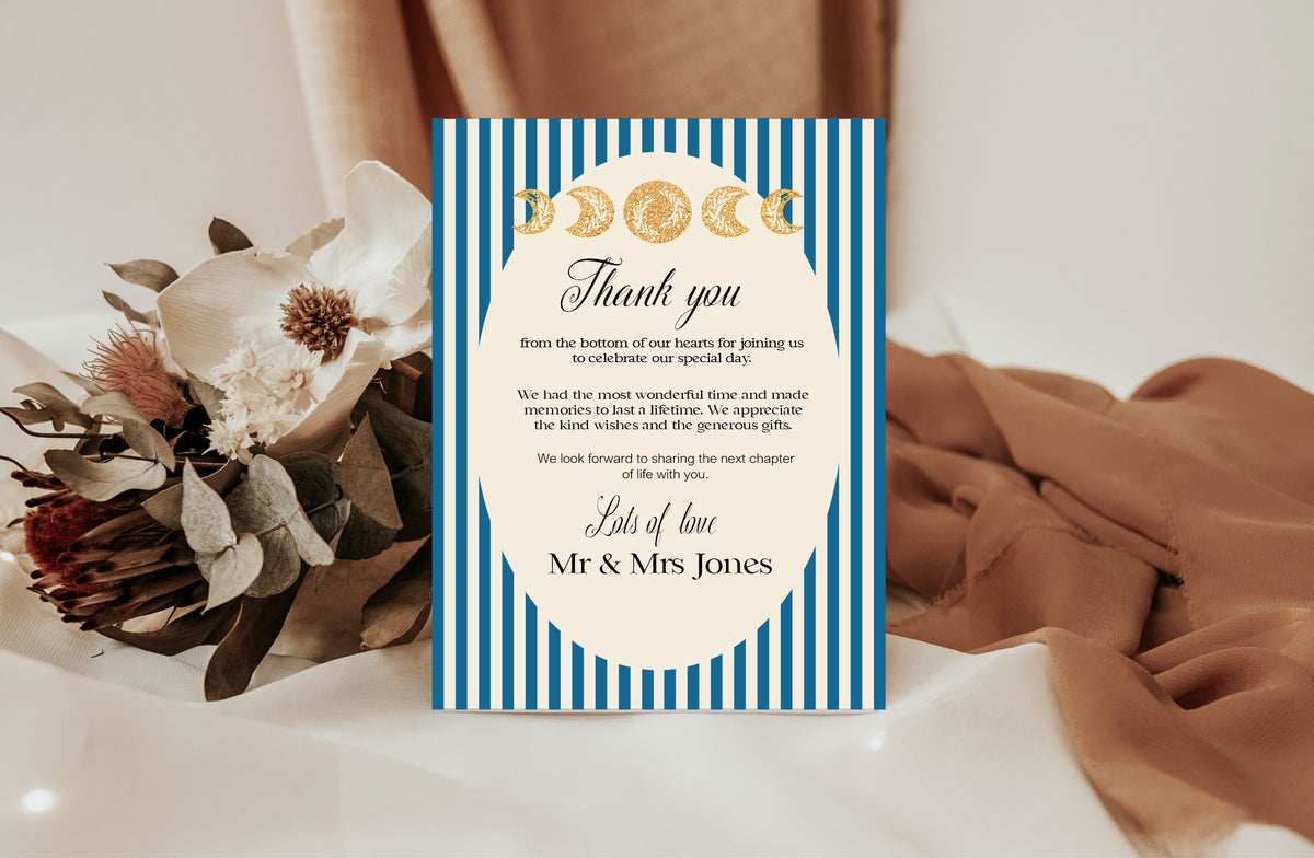 Blue Celestial Wedding Thank You Cards | Pack of 10 A6 – 19. Thank you cards 2