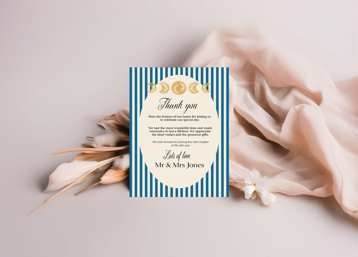 Blue Celestial Wedding Thank You Cards | Pack of 10 A6 – 19. Thank you cards 3