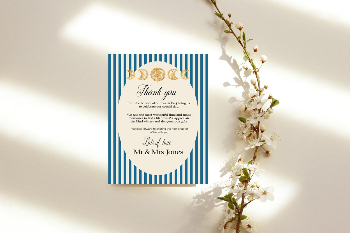 Blue Celestial Wedding Thank You Cards | Pack of 10 A6 – 19. Thank you cards