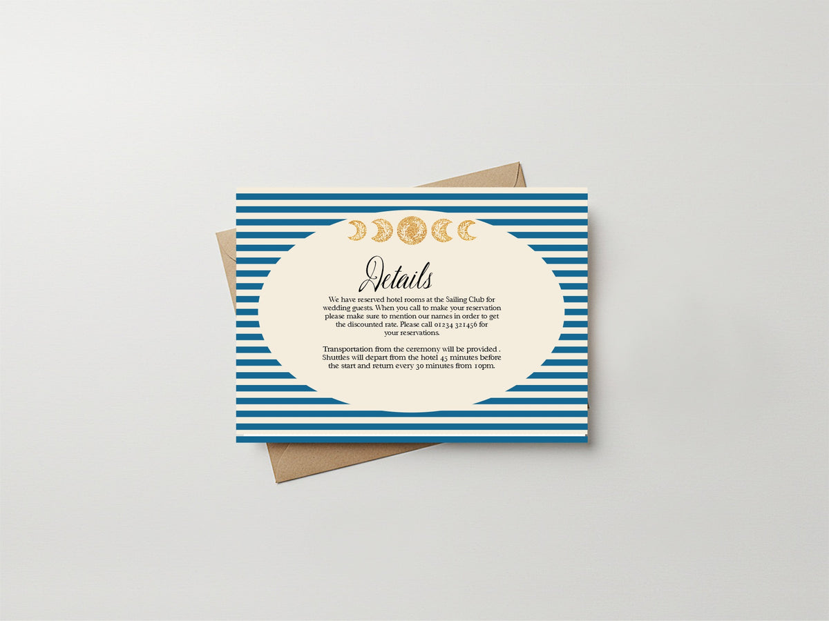 Blue Celestial Personalised Enclosure Cards | Pack of 10 | A6 or A5 – 22. Enclosure card 2