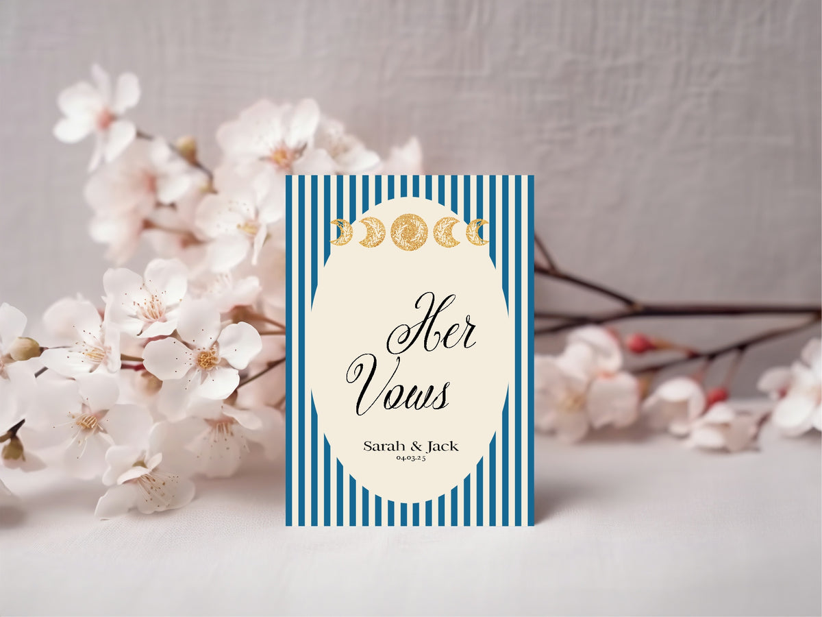 Blue Celestial Wedding Vow Books | Set of 2 – 23. Vow Books 2