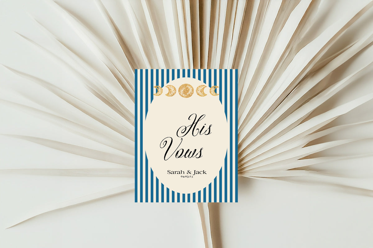 Blue Celestial Wedding Vow Books | Set of 2 – 23. Vow Books 3