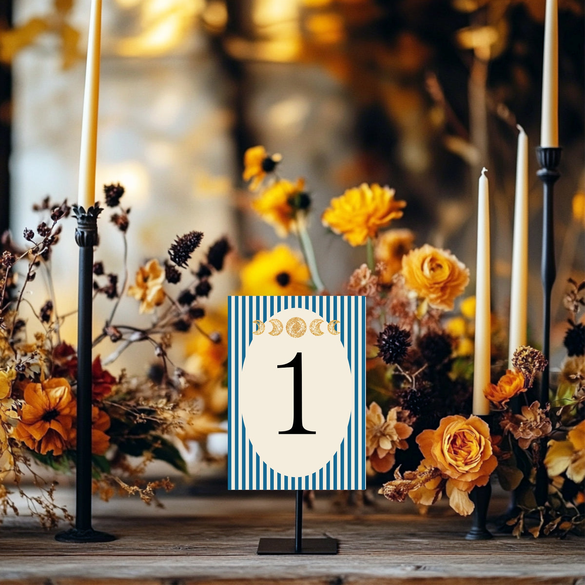 Blue Celestial Wedding Table Names & Numbers | Pack of 10 – 3. Table Number