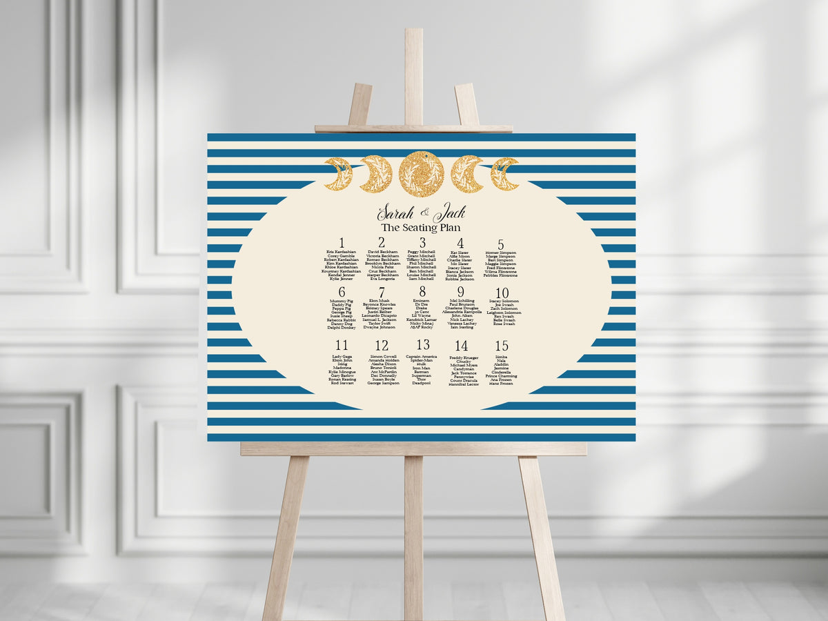 Blue Celestial Wedding Seating Plan | Personalised – 5. Table Plan 2