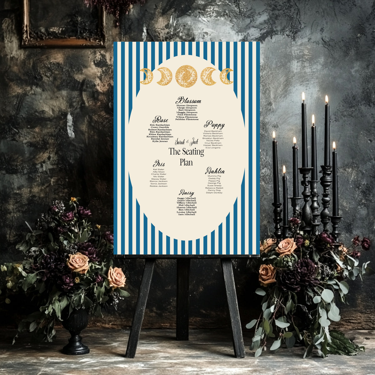 Blue Celestial Wedding Seating Plan | Personalised – 5. Table Plan B
