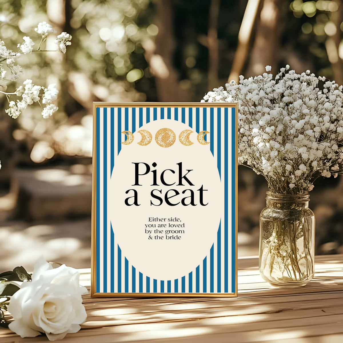 Blue Celestial Wedding Pick a Seat Sign – 6. Pick a seat 2