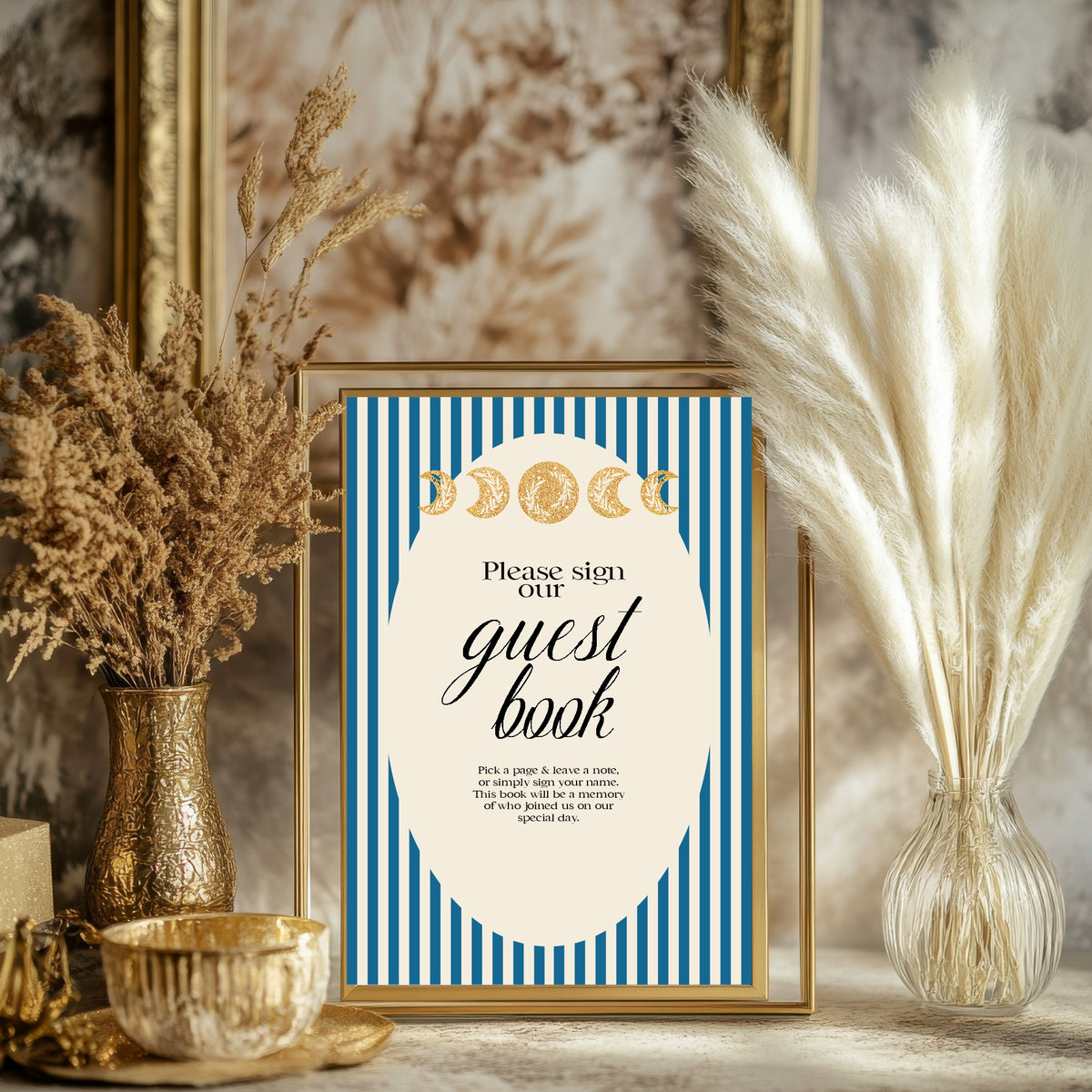 Blue Celestial Wedding Guest Book Sign – 7. Guest book 2