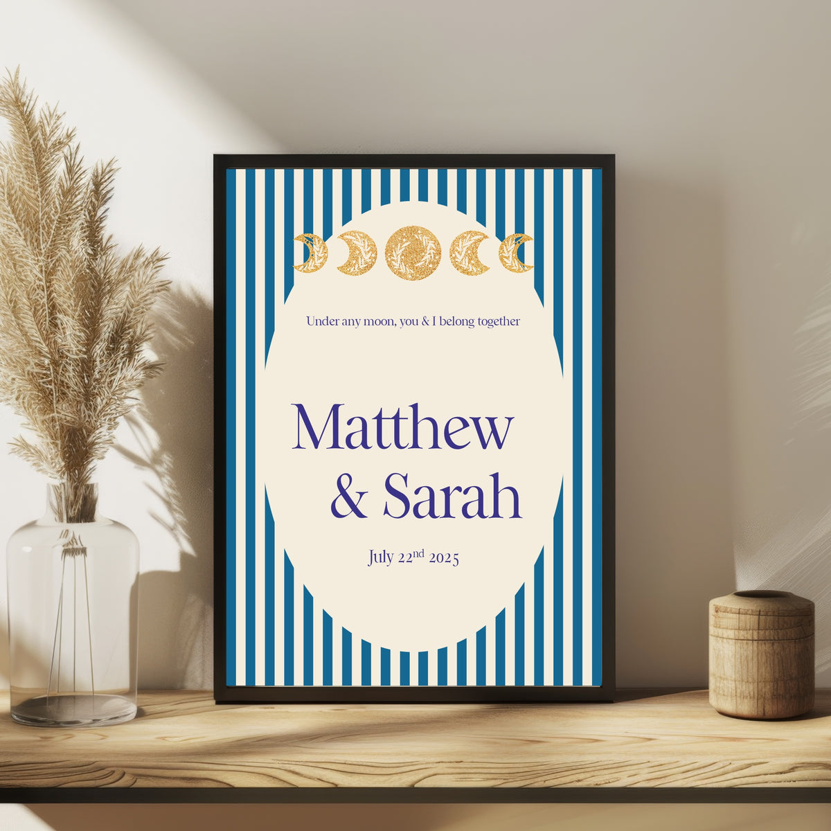Blue Celestial Personalised Forever Wedding Keepsake Print – Forever Sign mock up 3