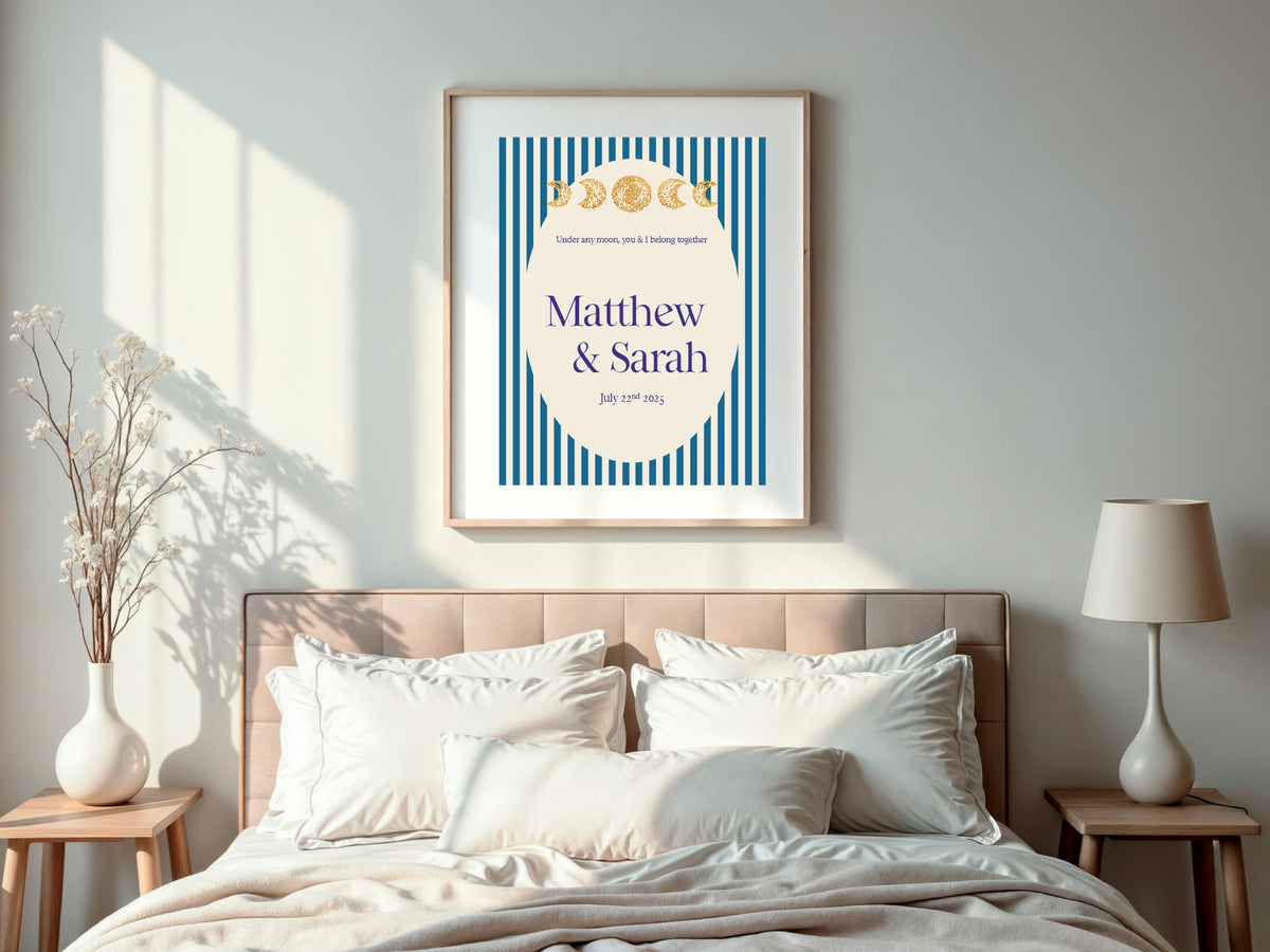 Blue Celestial Personalised Forever Wedding Keepsake Print – Forever Sign mock up 4