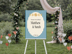Blue Celestial Wedding Welcome Sign – wedding welcome sign mock-up view 4