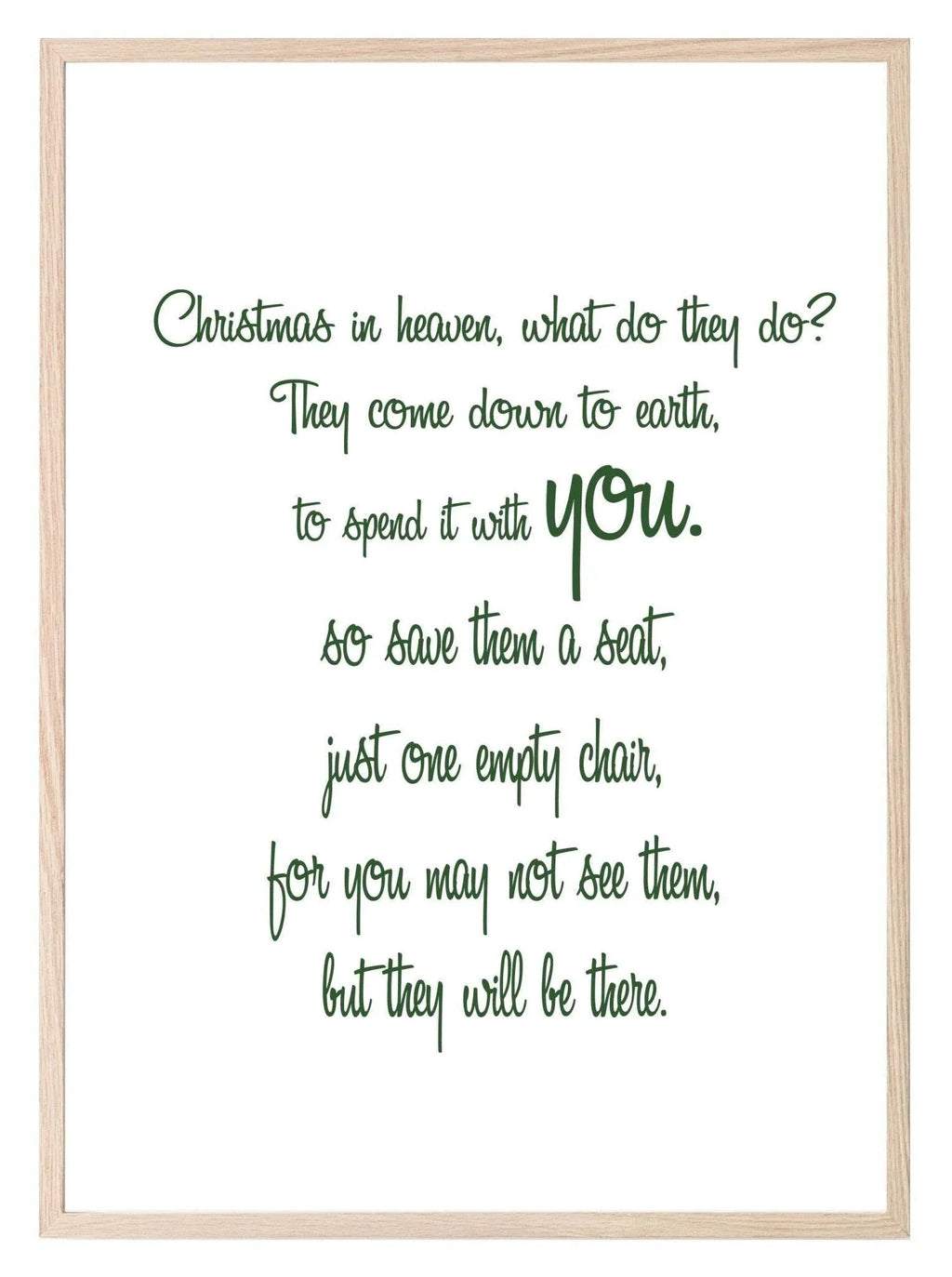 Christmas In Heaven Print | Remembering Loved Ones Wall Art | Customisable - Larosier Prints