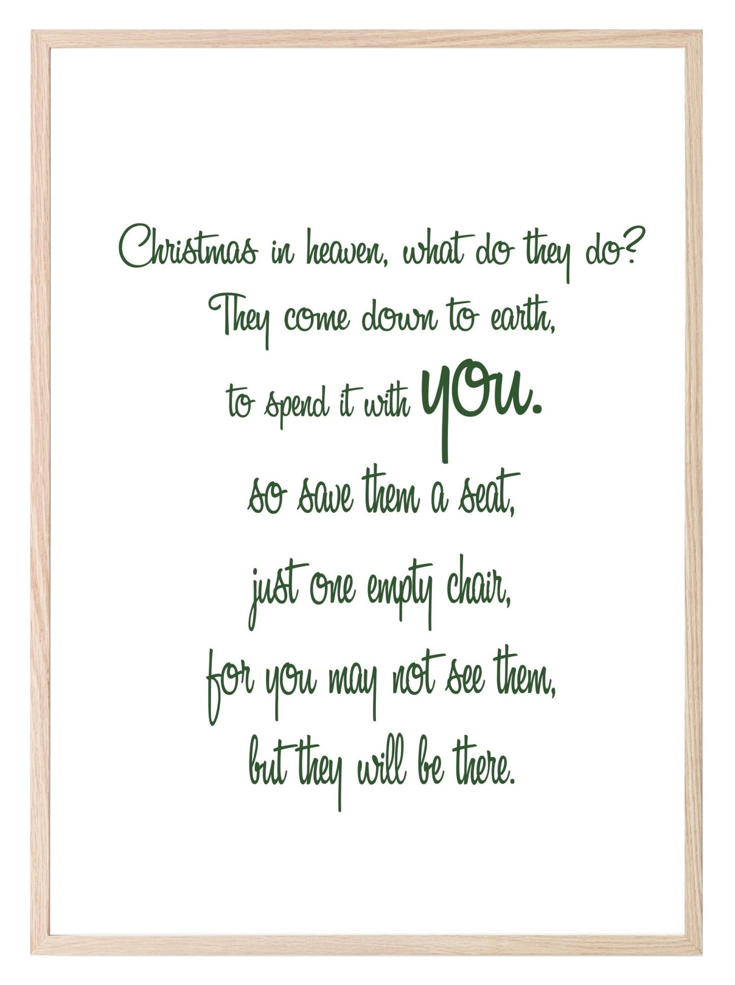 Christmas In Heaven Print | Remembering Loved Ones Wall Art | Customisable