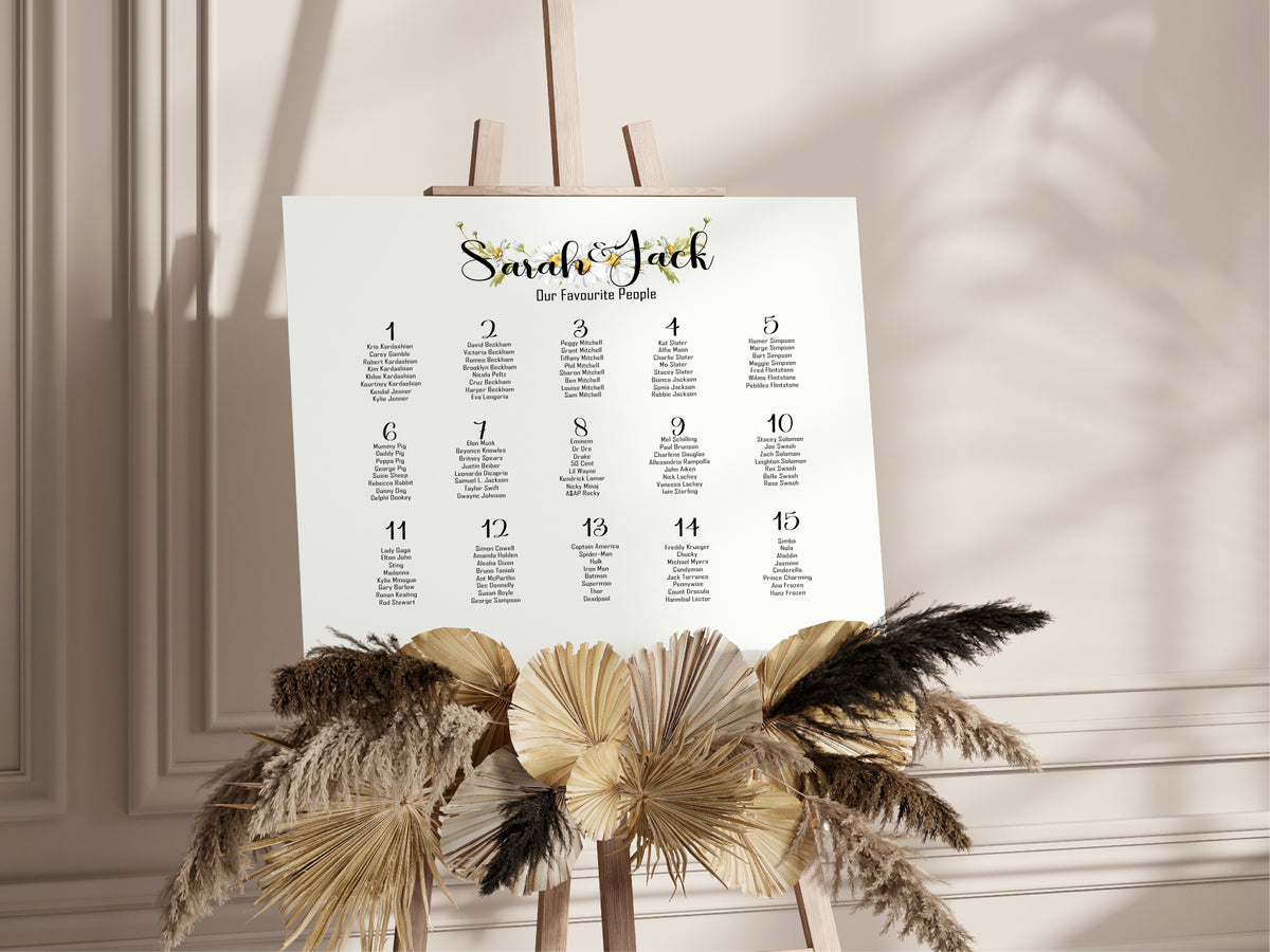 Daisy Wedding Seating Plan — main product image