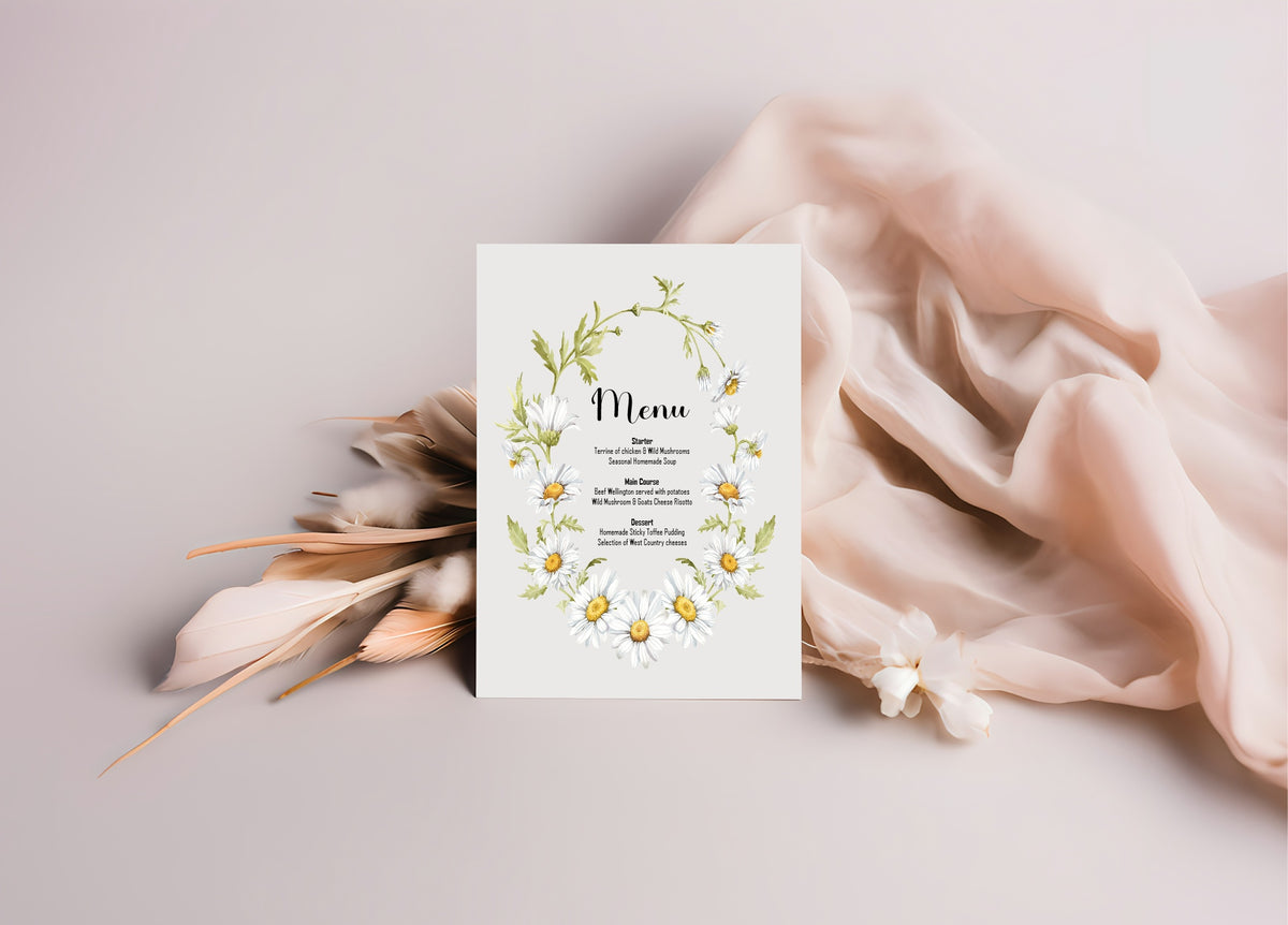 Daisy Wedding Menu Sign — additional Daisy mock-up