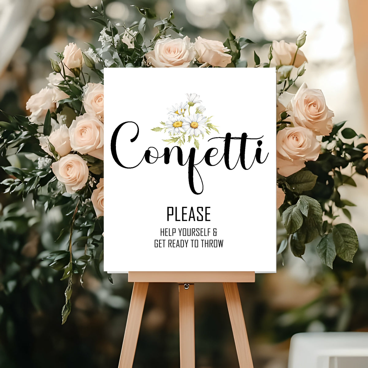 Daisy Wedding Confetti Sign — additional Daisy mock-up