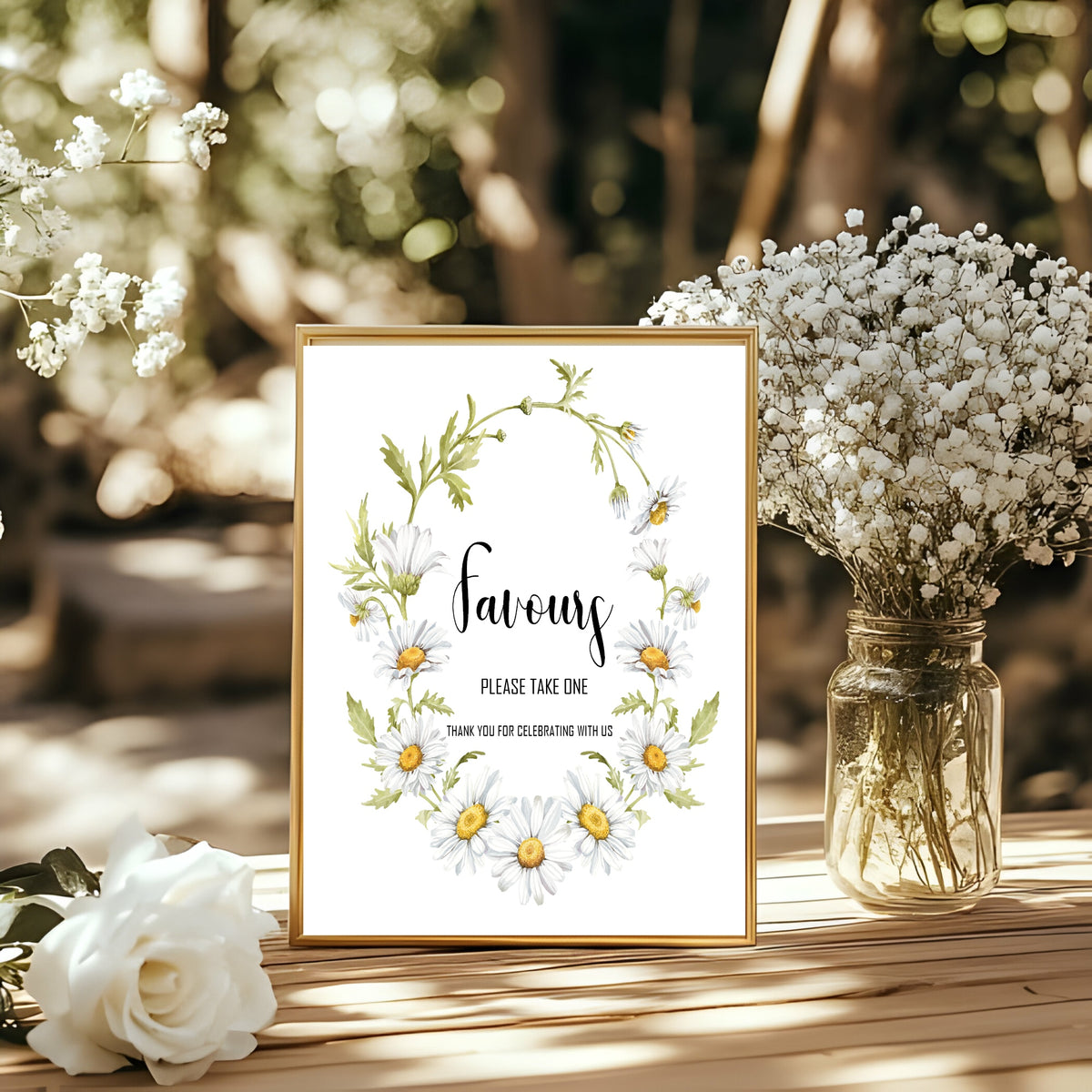 Daisy Wedding Favours Sign — main product image