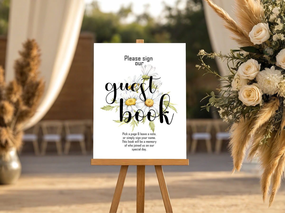 Daisy Wedding Guest Book Sign — additional Daisy mock-up