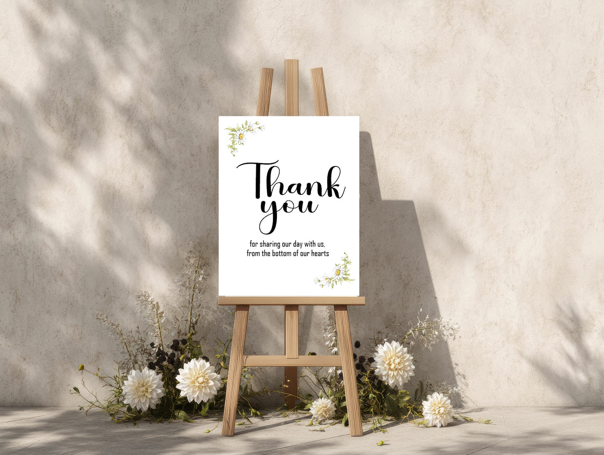 Daisy Wedding Thank You Sign — main product image