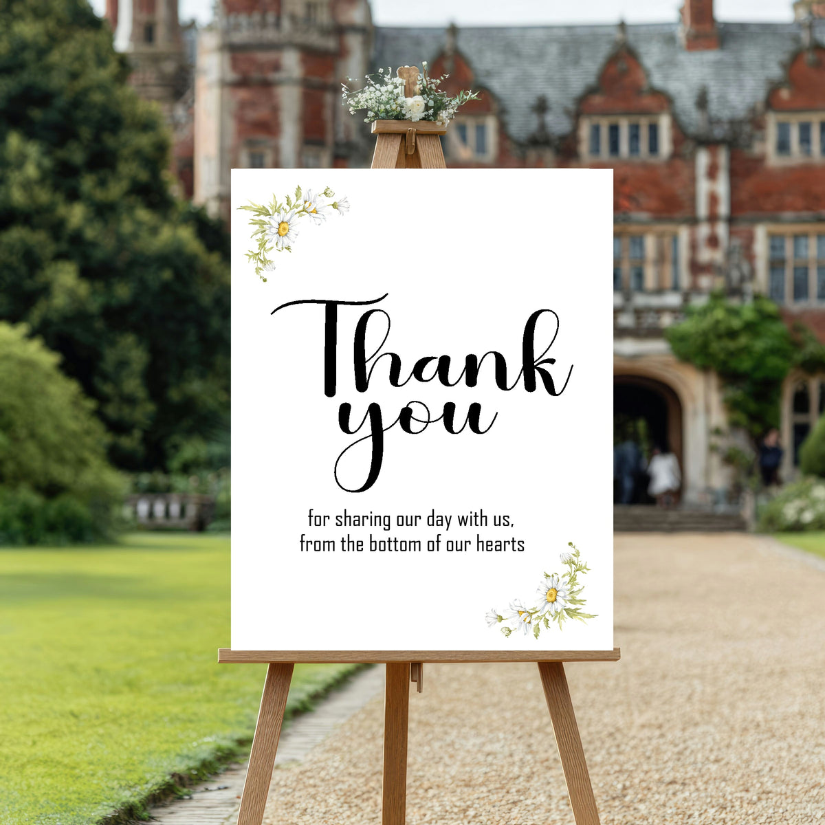 Daisy Wedding Thank You Sign — additional Daisy mock-up