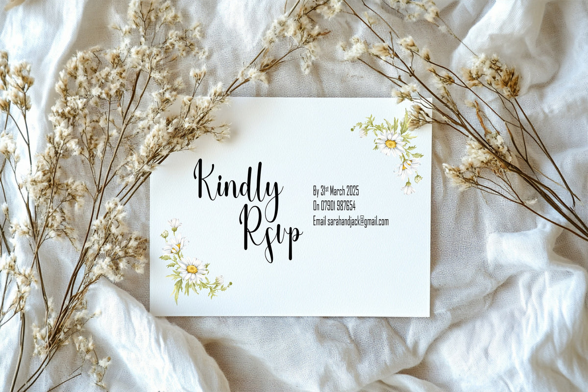Daisy Wedding RSVP Cards | Pack of 10 — main product image