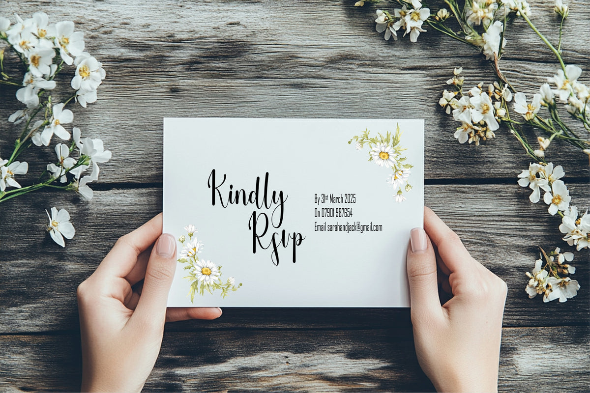 Daisy Wedding RSVP Cards | Pack of 10 — additional Daisy mock-up