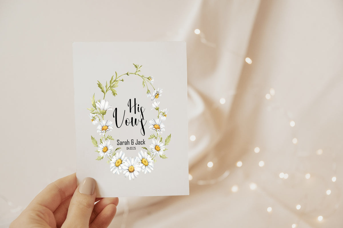 Daisy Personalised Wedding Vow Books | Set of Two — additional Daisy mock-up