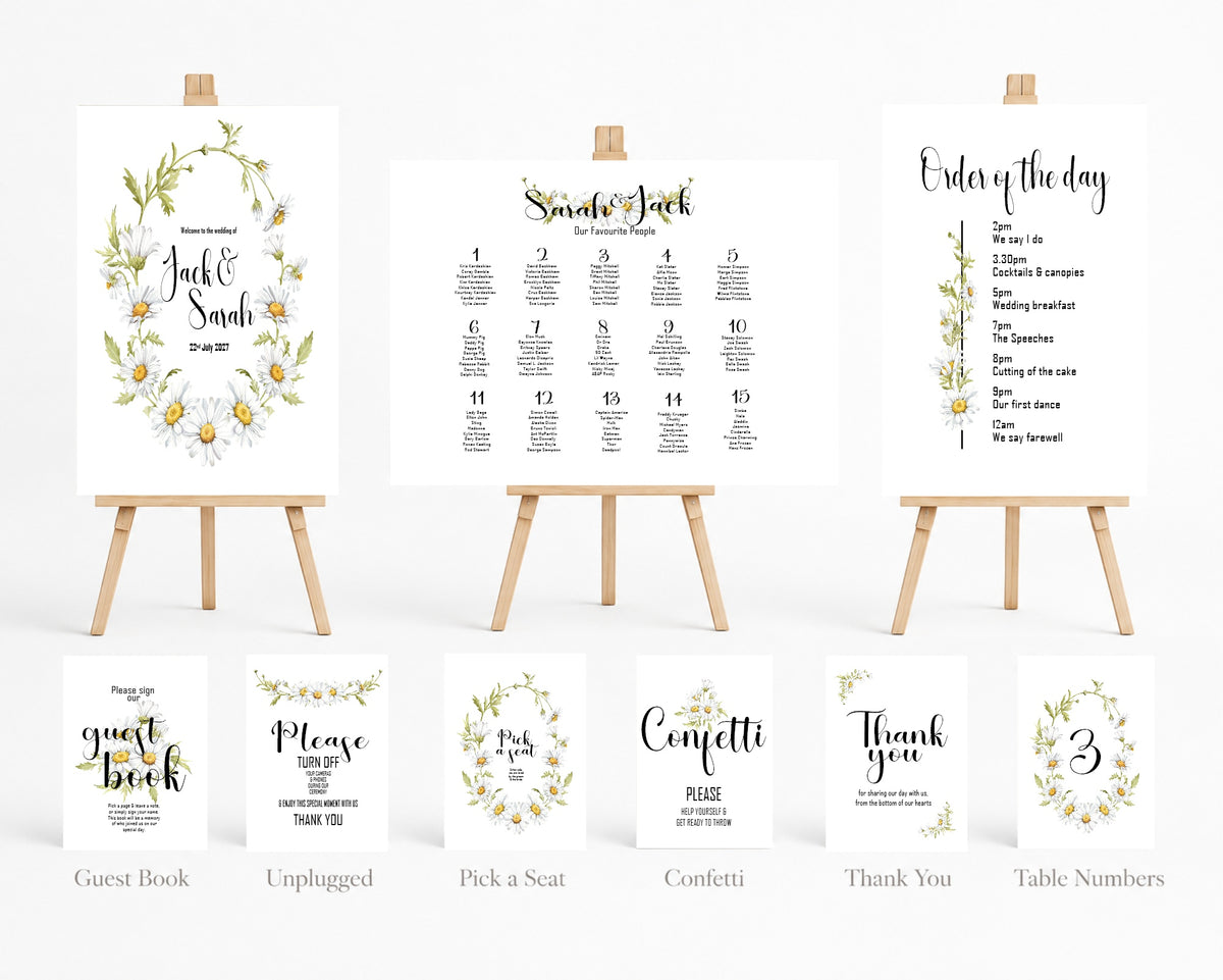 Daisy Complete Wedding Sign Bundle — main product image
