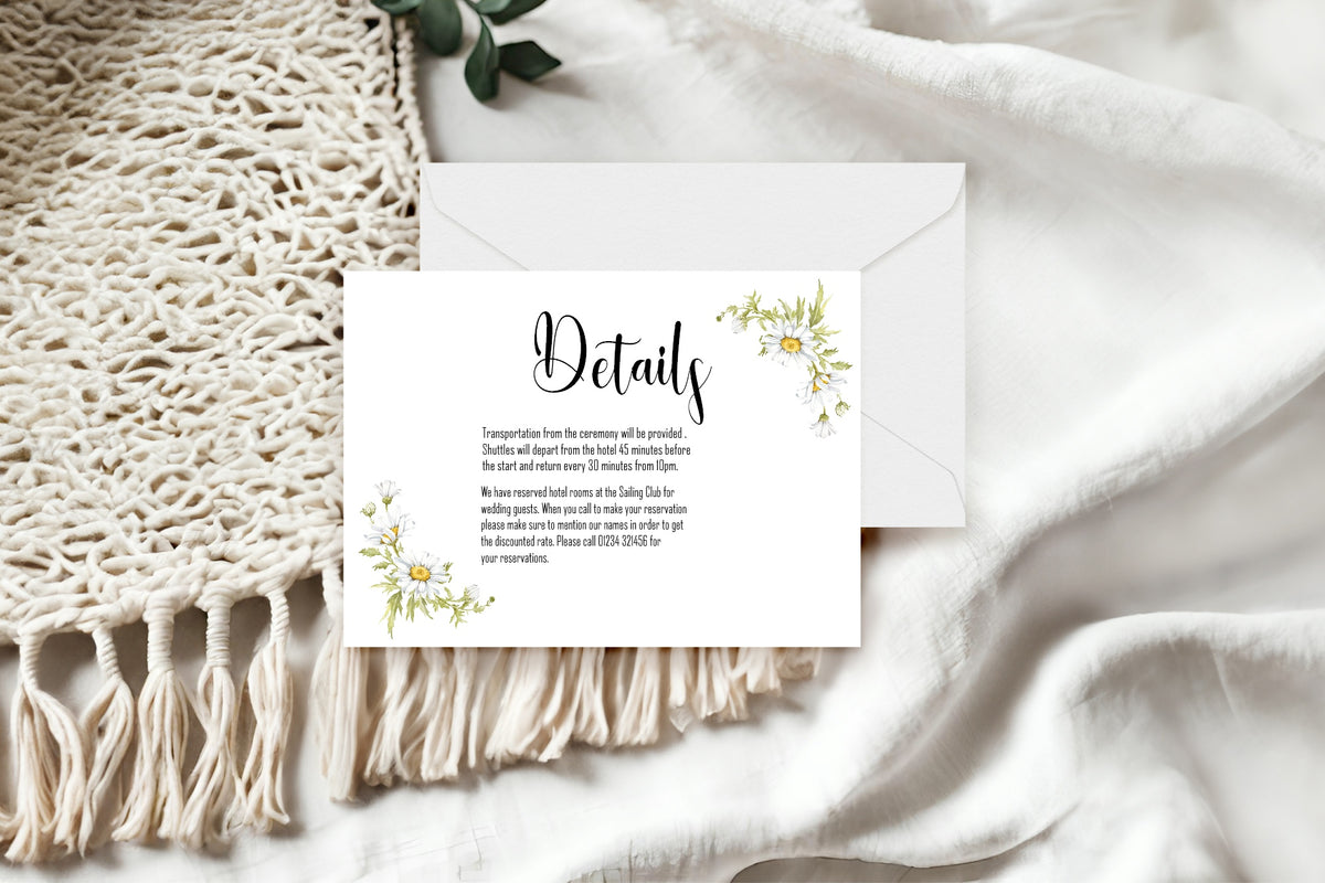 Daisy Wedding Enclosure / Details Cards | Pack of 10 — main product image