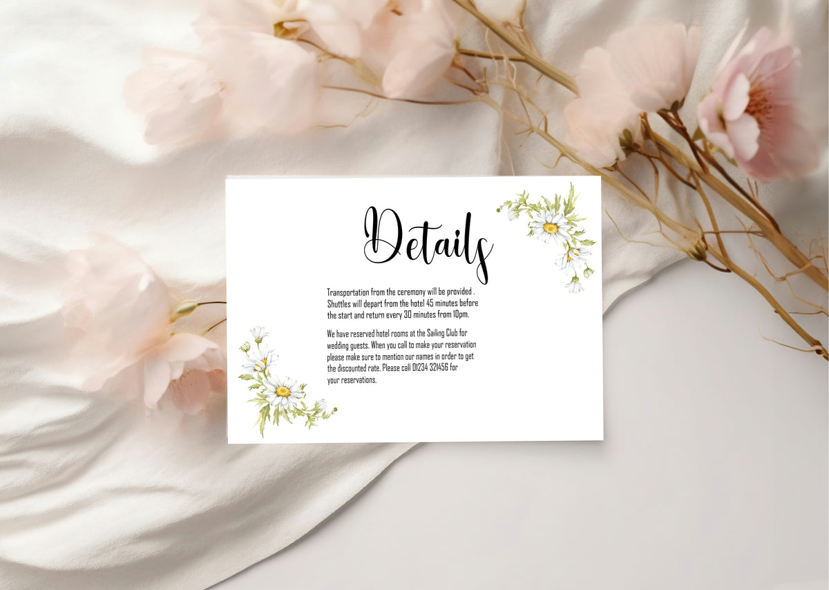 Daisy Wedding Enclosure / Details Cards | Pack of 10 — additional Daisy mock-up