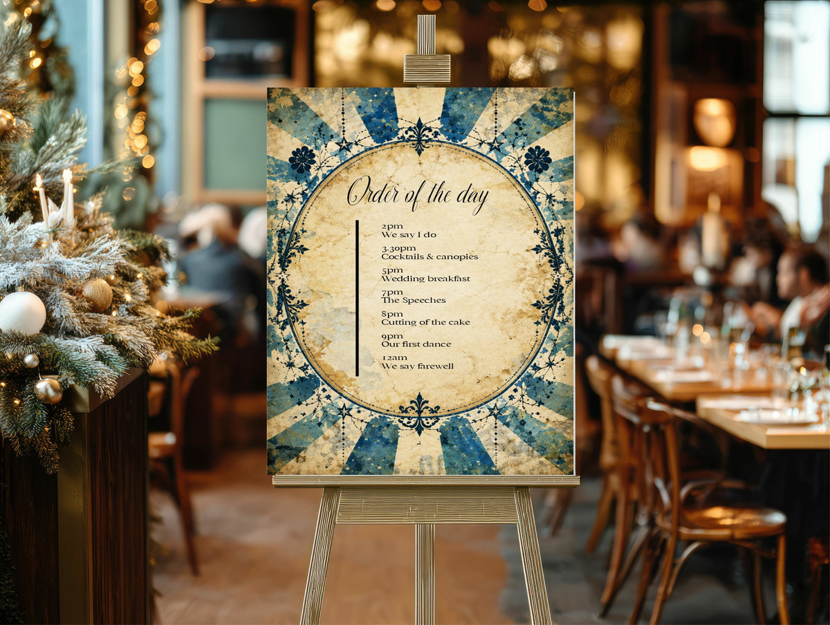 Gothic Circus Wedding Order of the Day Sign — alternative product mock-up