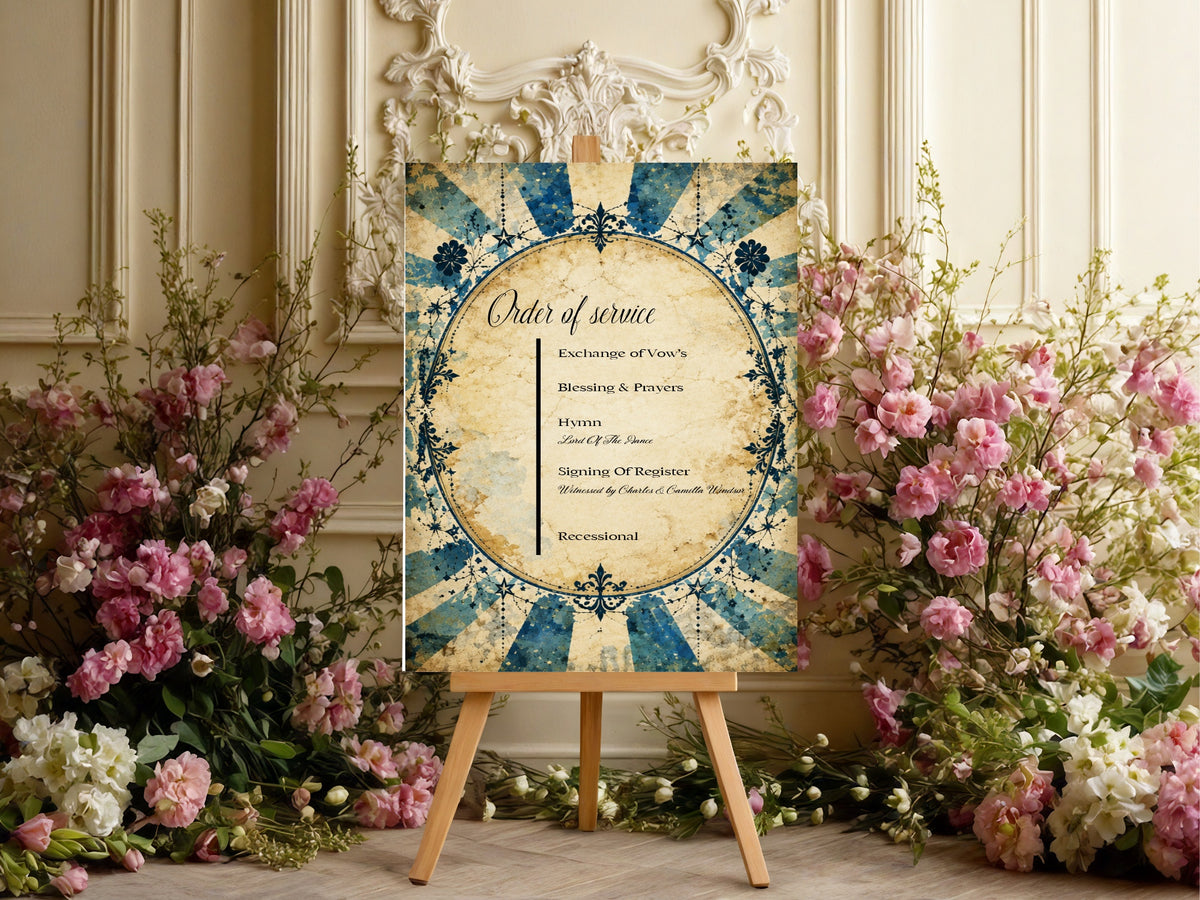 Gothic Circus Wedding Order of Service Sign — alternative product mock-up